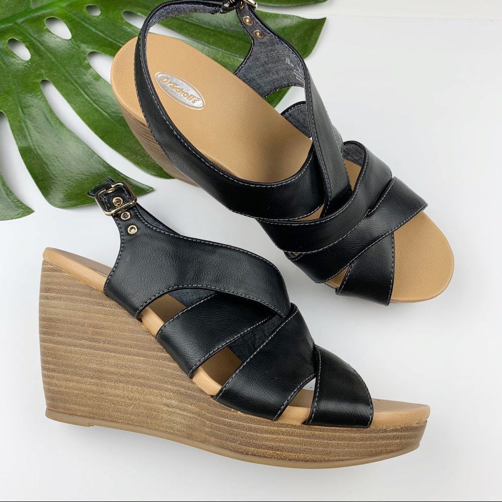Dr Scholls Strappy Sandals Wedges Platform 10